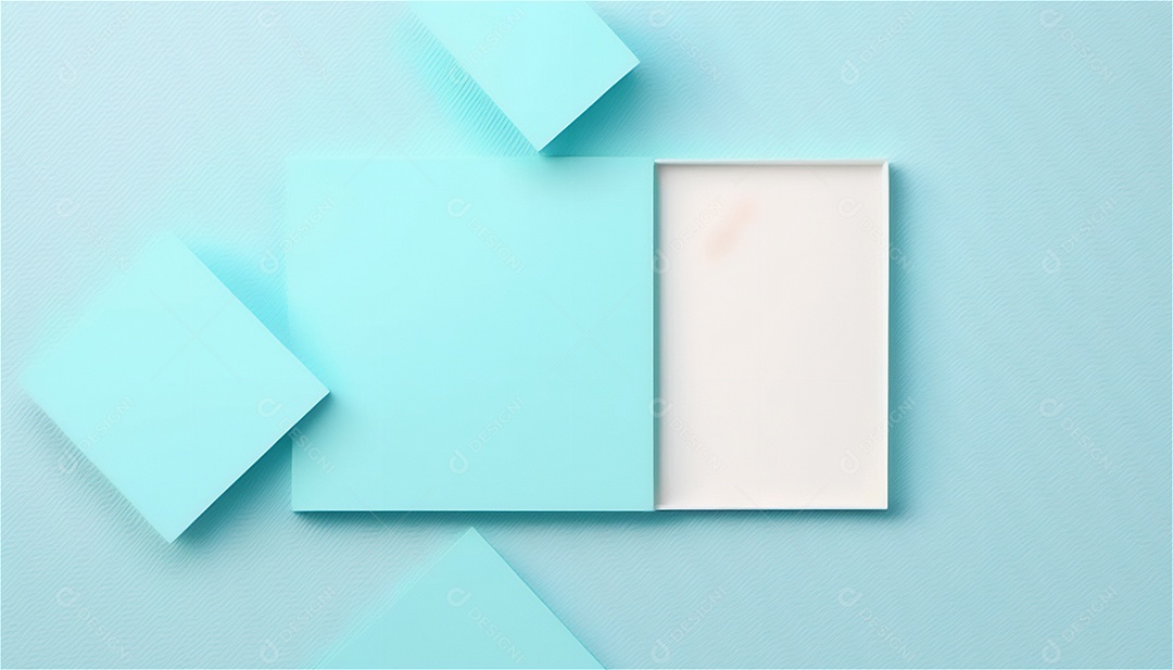 Modelo de plano de fundo de textura de papel vazio azul pastel, banner para publicidade. Formas geométricas retangulares recursos gráficos