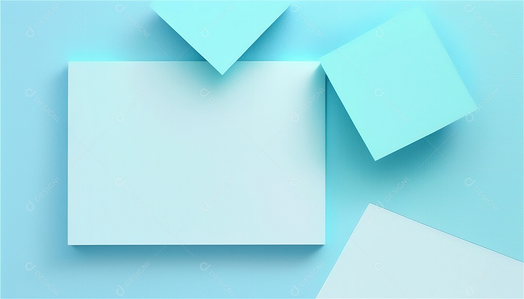 Modelo de plano de fundo de textura de papel vazio azul pastel, banner para publicidade. Formas geométricas retangulares recursos gráficos