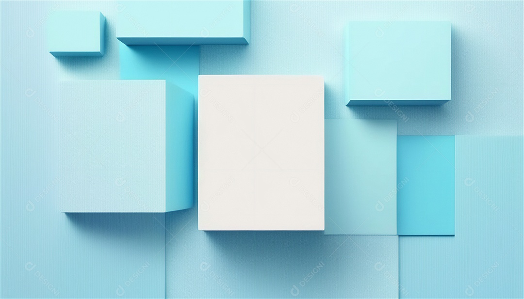 Modelo de plano de fundo de textura de papel vazio azul pastel, banner para publicidade. Formas geométricas retangulares recursos gráficos