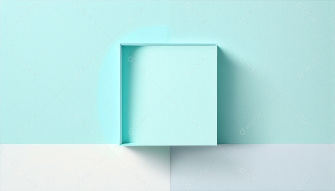 Modelo de plano de fundo de textura de papel vazio azul pastel, banner para publicidade. Formas geométricas retangulares recursos gráficos