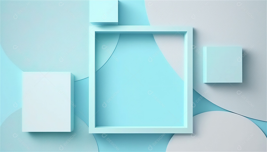 Modelo de plano de fundo de textura de papel vazio azul pastel, banner para publicidade. Formas geométricas retangulares recursos gráficos