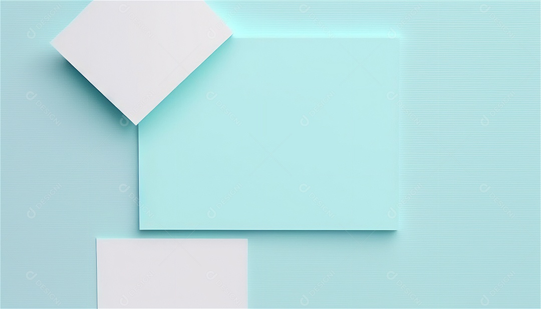 Modelo de plano de fundo de textura de papel vazio azul pastel, banner para publicidade. Formas geométricas retangulares recursos gráficos