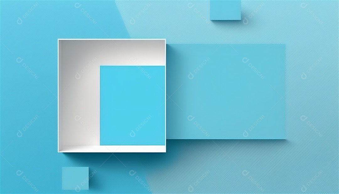 Modelo de plano de fundo de textura de papel vazio azul pastel, banner para publicidade. Formas geométricas retangulares recursos gráficos