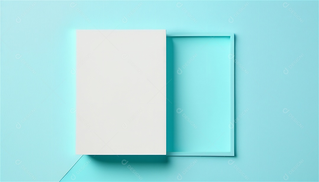Modelo de plano de fundo de textura de papel vazio azul pastel, banner para publicidade. Formas geométricas retangulares recursos gráficos