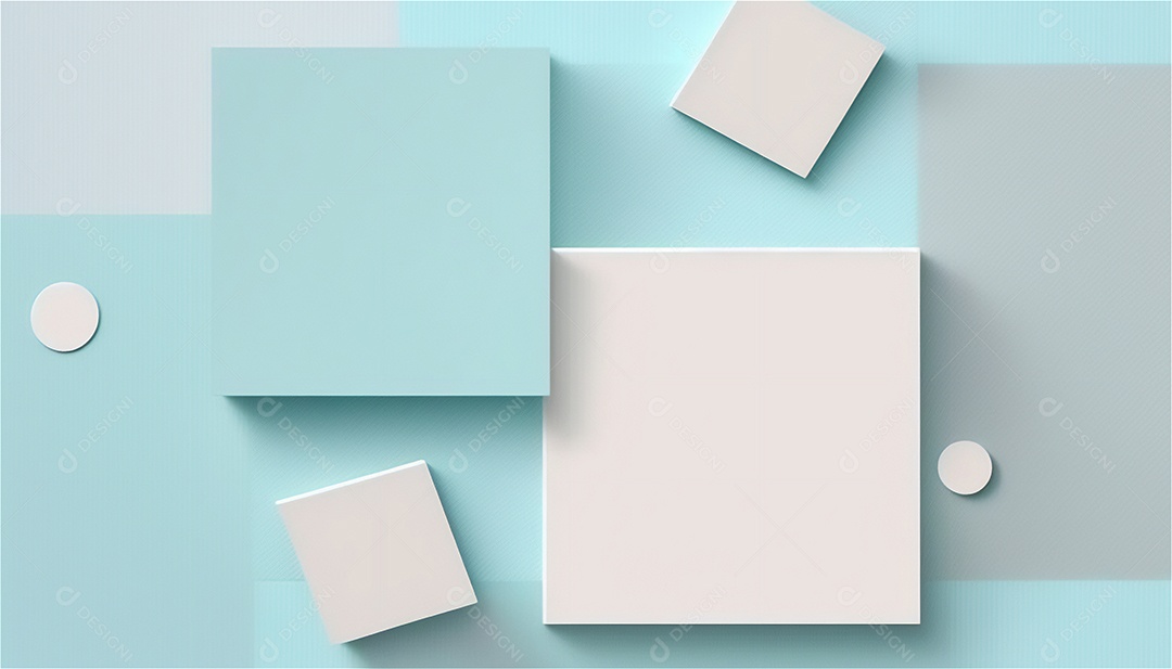 Modelo de plano de fundo de textura de papel vazio azul pastel, banner para publicidade. Formas geométricas retangulares recursos gráficos