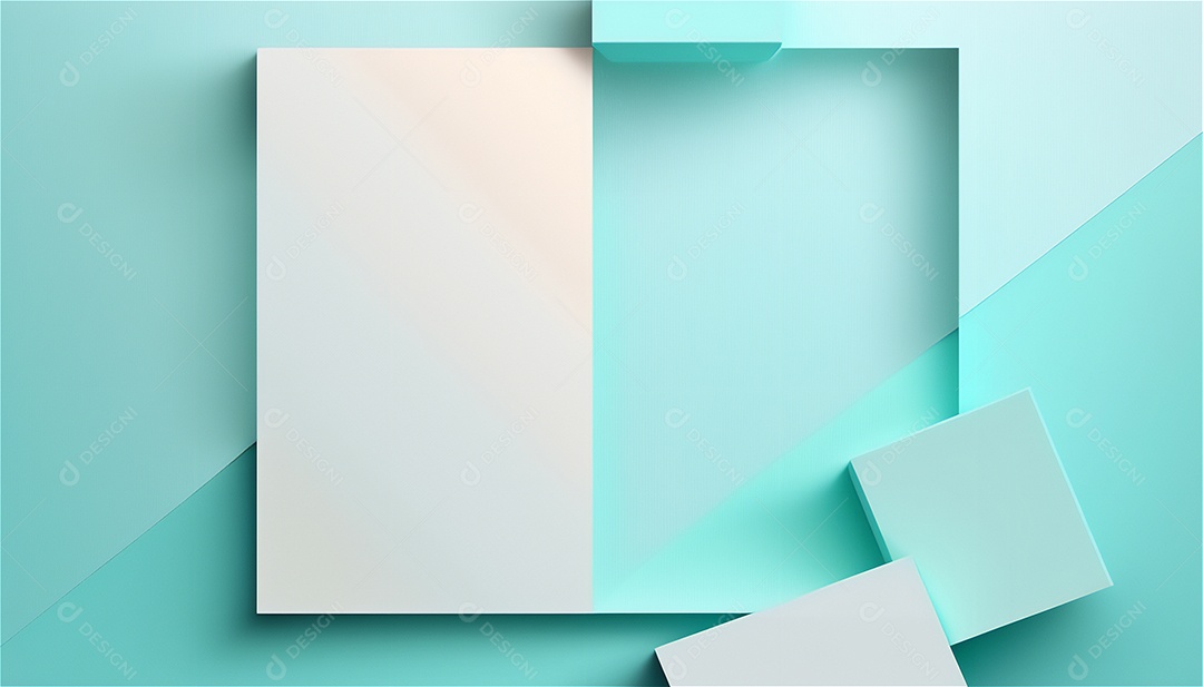 Modelo de plano de fundo de textura de papel vazio azul pastel, banner para publicidade. Formas geométricas retangulares recursos gráficos