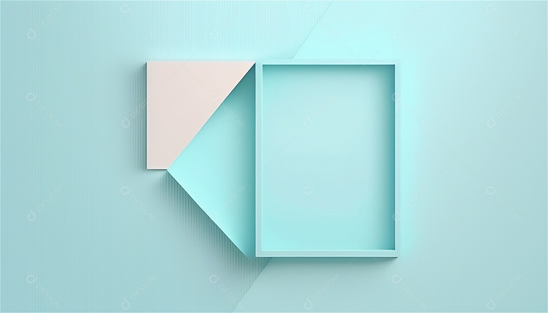 Modelo de plano de fundo de textura de papel vazio azul pastel, banner para publicidade. Formas geométricas retangulares recursos gráficos