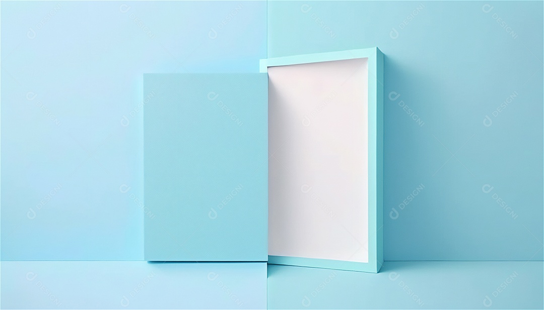 Modelo de plano de fundo de textura de papel vazio azul pastel, banner para publicidade. Formas geométricas retangulares recursos gráficos