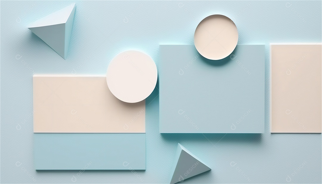 Modelo de plano de fundo de textura de papel vazio azul pastel, banner para publicidade. Formas geométricas retangulares recursos gráficos