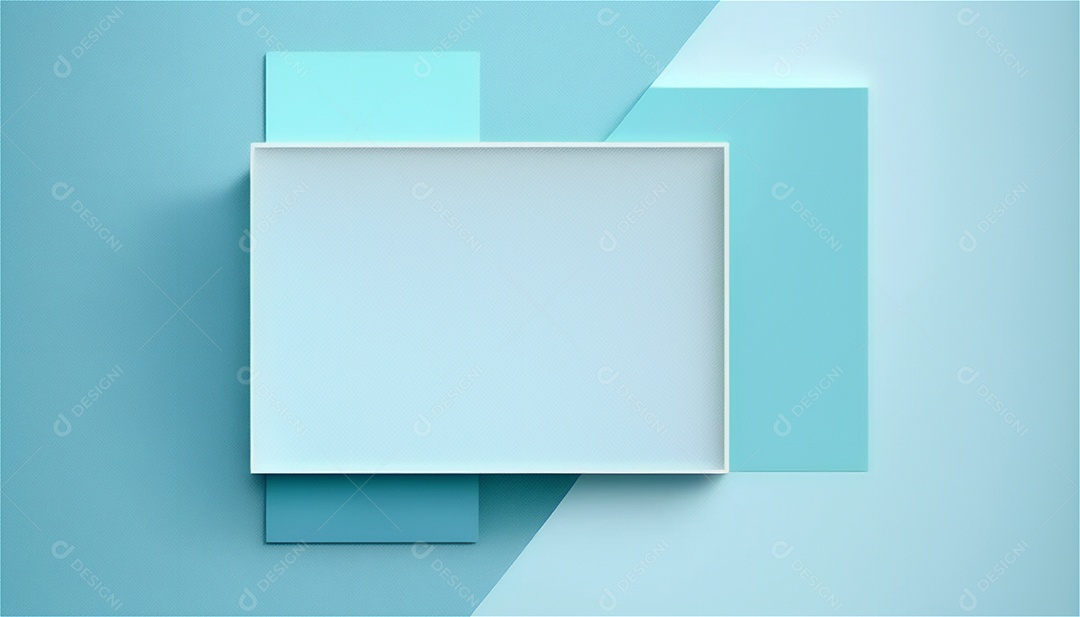 Modelo de plano de fundo de textura de papel vazio azul pastel, banner para publicidade. Formas geométricas retangulares recursos gráficos