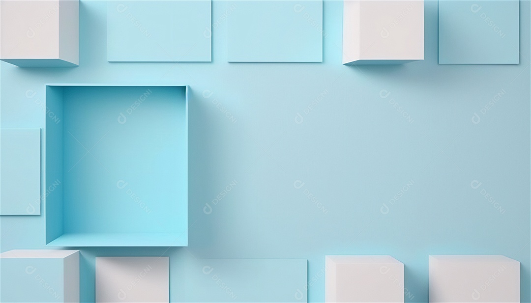 Modelo de plano de fundo de textura de papel vazio azul pastel, banner para publicidade. Formas geométricas retangulares recursos gráficos