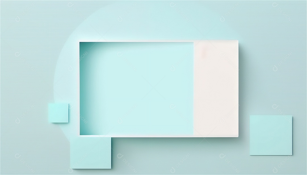 Modelo de plano de fundo de textura de papel vazio azul pastel, banner para publicidade. Formas geométricas retangulares recursos gráficos