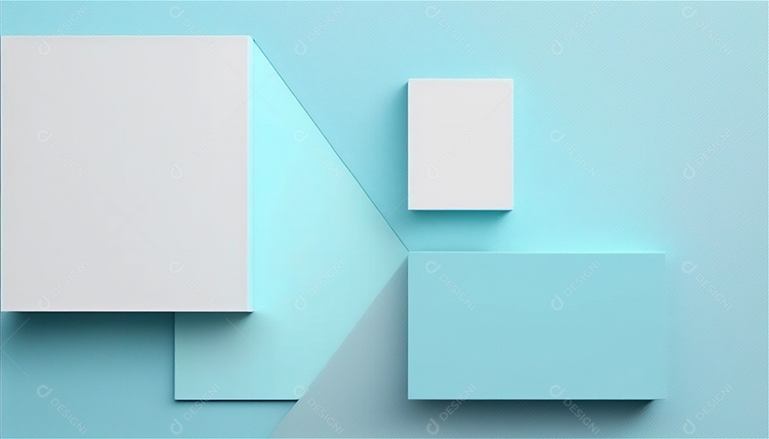 Modelo de plano de fundo de textura de papel vazio azul pastel, banner para publicidade. Formas geométricas retangulares recursos gráficos