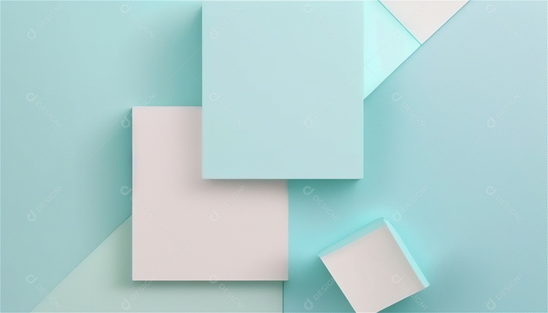 Modelo de plano de fundo de textura de papel vazio azul pastel, banner para publicidade. Formas geométricas retangulares recursos gráficos