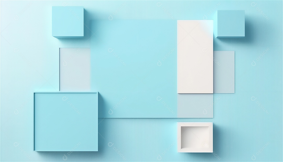 Modelo de plano de fundo de textura de papel vazio azul pastel, banner para publicidade. Formas geométricas retangulares recursos gráficos