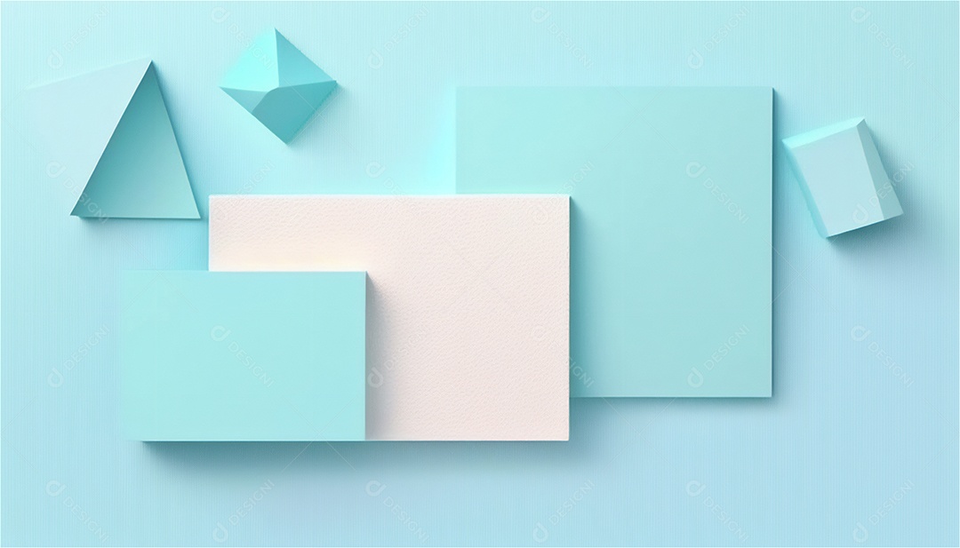 Modelo de plano de fundo de textura de papel vazio azul pastel, banner para publicidade. Formas geométricas retangulares recursos gráficos