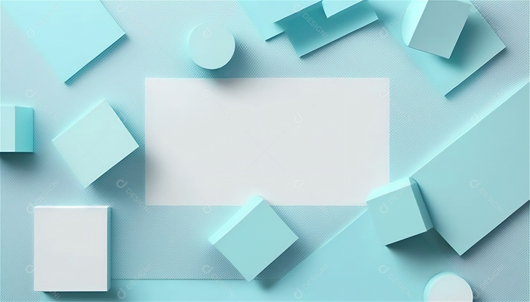 Modelo de plano de fundo de textura de papel vazio azul pastel, banner para publicidade. Formas geométricas retangulares recursos gráficos