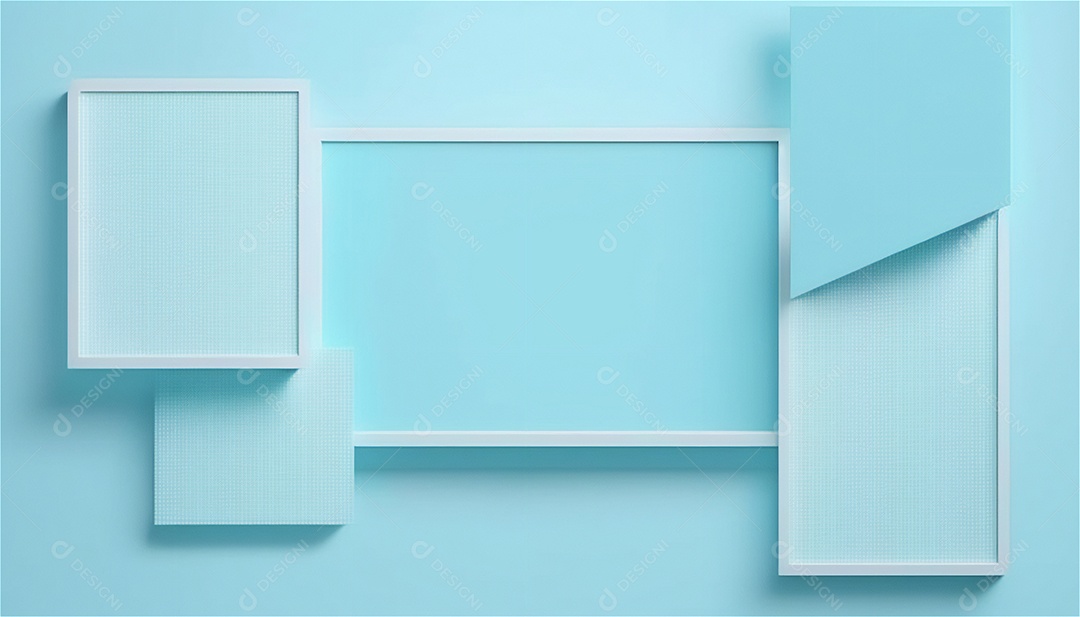 Modelo de plano de fundo de textura de papel vazio azul pastel, banner para publicidade. Formas geométricas retangulares recursos gráficos