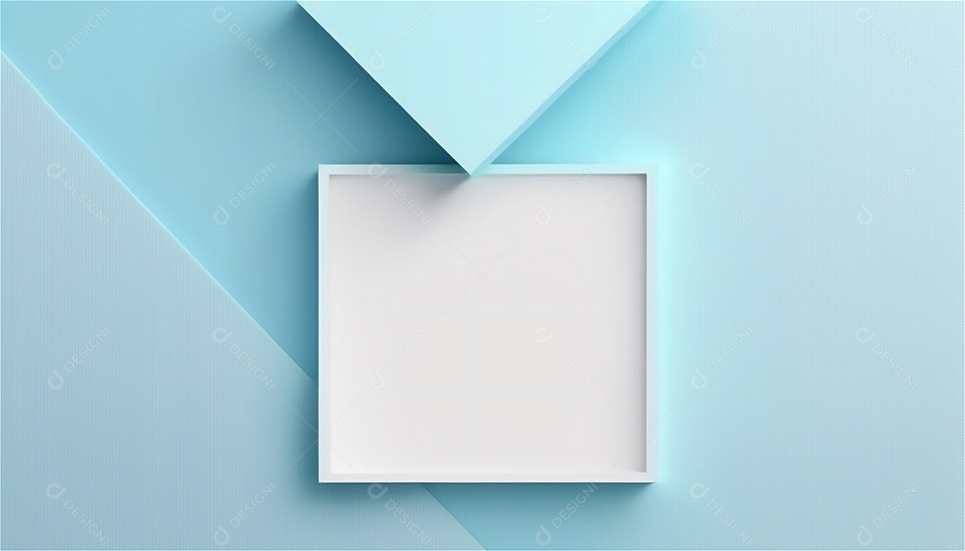 Modelo de plano de fundo de textura de papel vazio azul pastel, banner para publicidade. Formas geométricas retangulares recursos gráficos