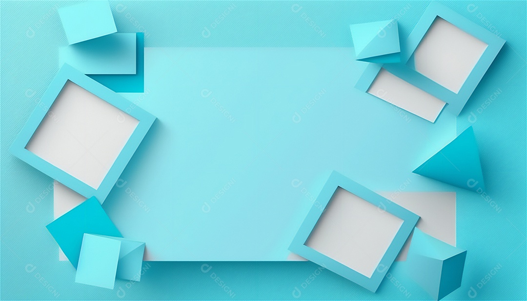 Modelo de plano de fundo de textura de papel vazio azul pastel, banner para publicidade. Formas geométricas retangulares recursos gráficos