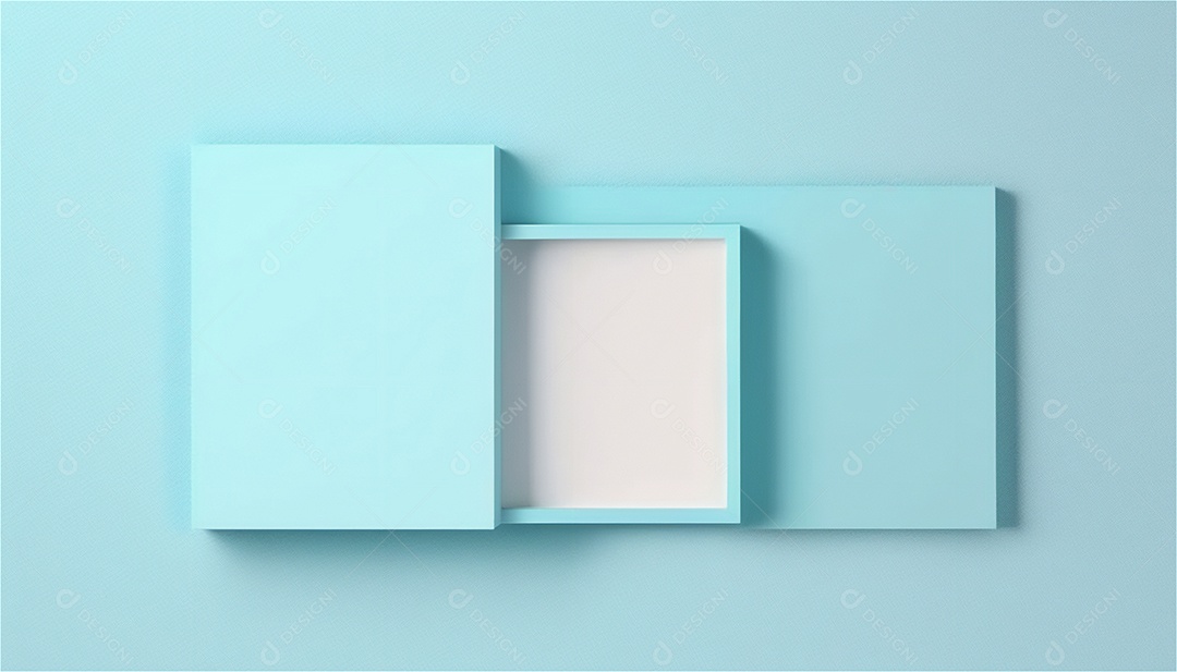 Modelo de plano de fundo de textura de papel vazio azul pastel, banner para publicidade. Formas geométricas retangulares recursos gráficos
