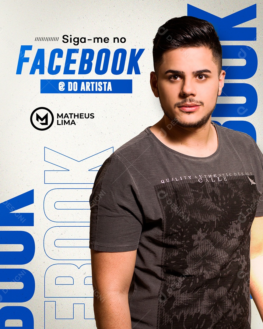 Siga me no Facebook Matheus Lima Flyer Social Media PSD Editável