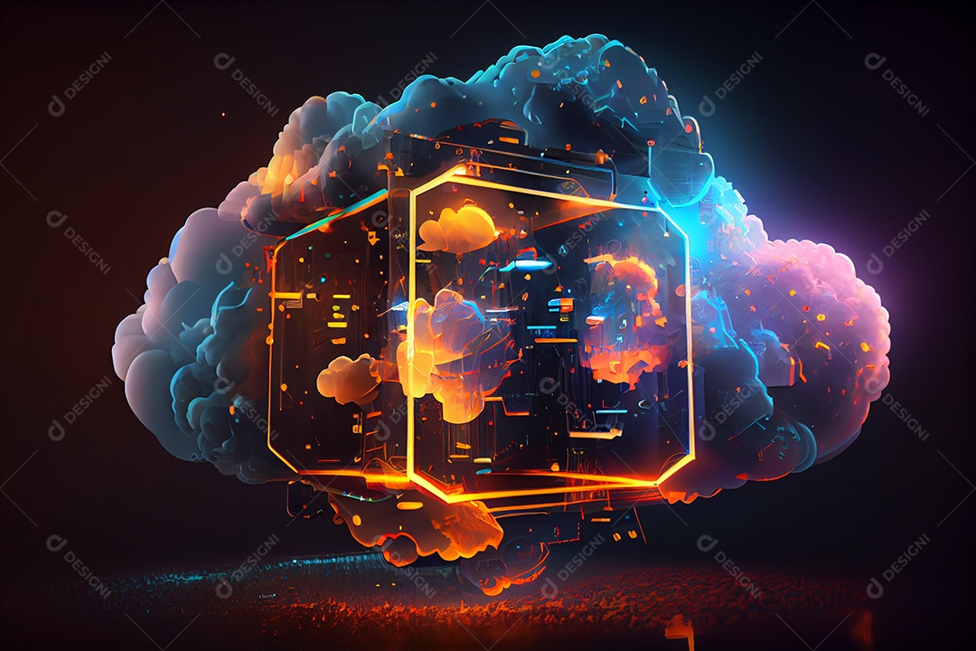 Nuvem de computador futurístico