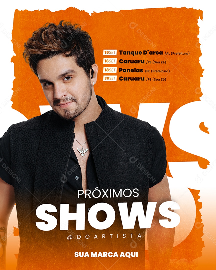 Próximos Shows Luan Santana Flyer Social Media PSD Editável