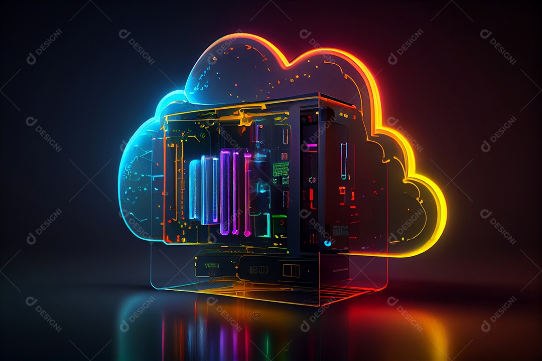 Nuvem de computador futurístico