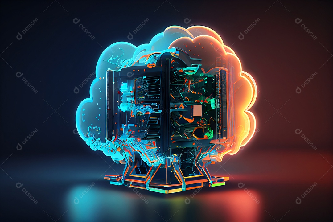 Nuvem de computador tecnológica