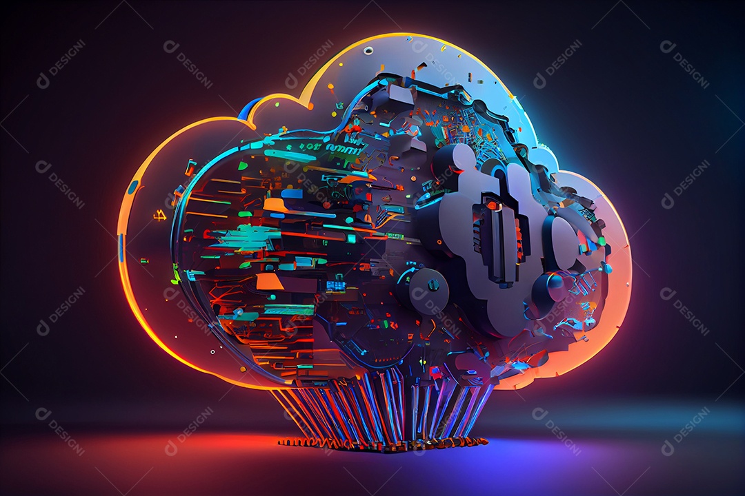 Nuvem de computador tecnológica