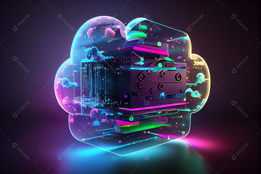 Nuvem de computador tecnológica