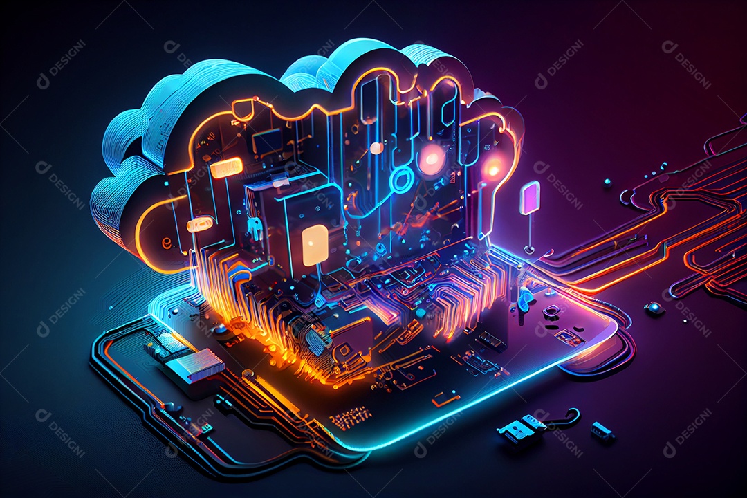 Nuvem de computador tecnológica