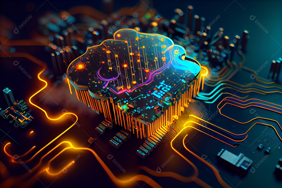 Nuvem de computador tecnológica