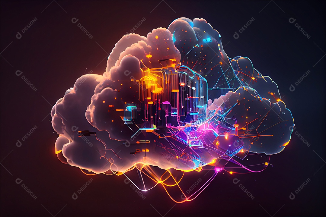 Nuvem de computador tecnológica