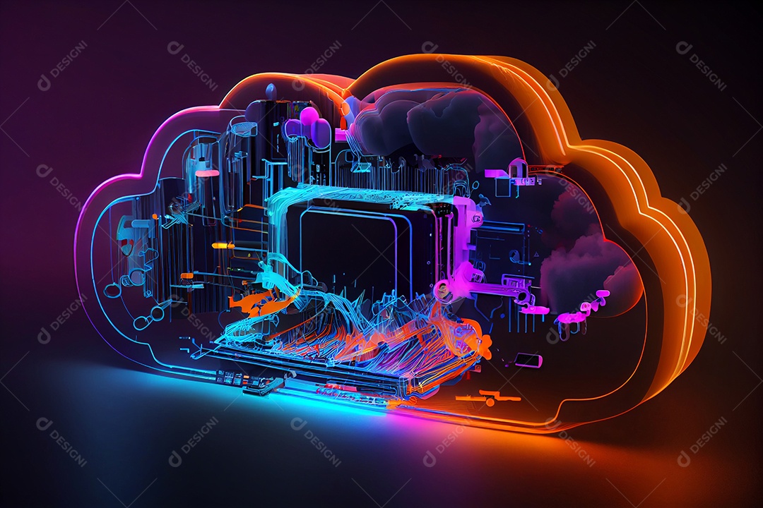 Nuvem de computador tecnológica
