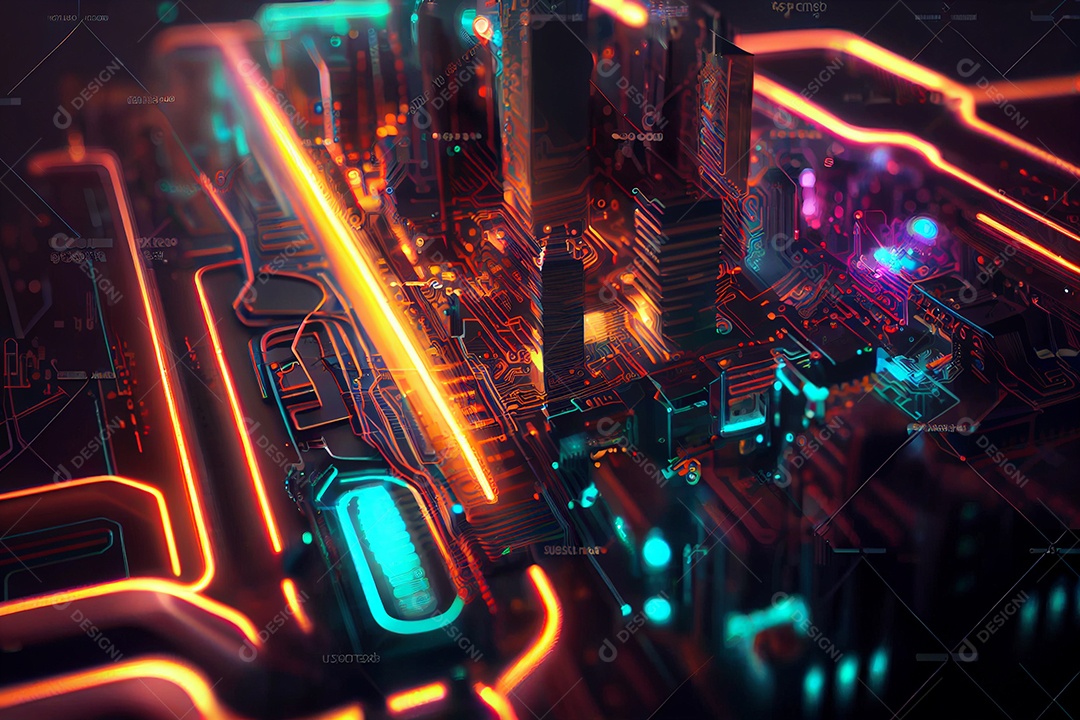 Circuito tecnológico neon