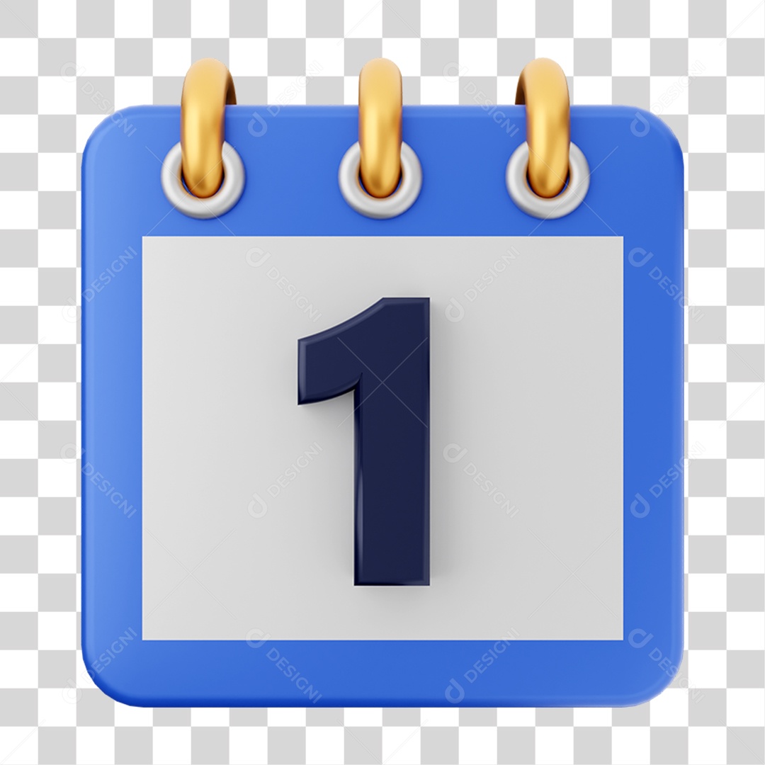 Elemento 3D Calendário para Composição PNG Transparente
