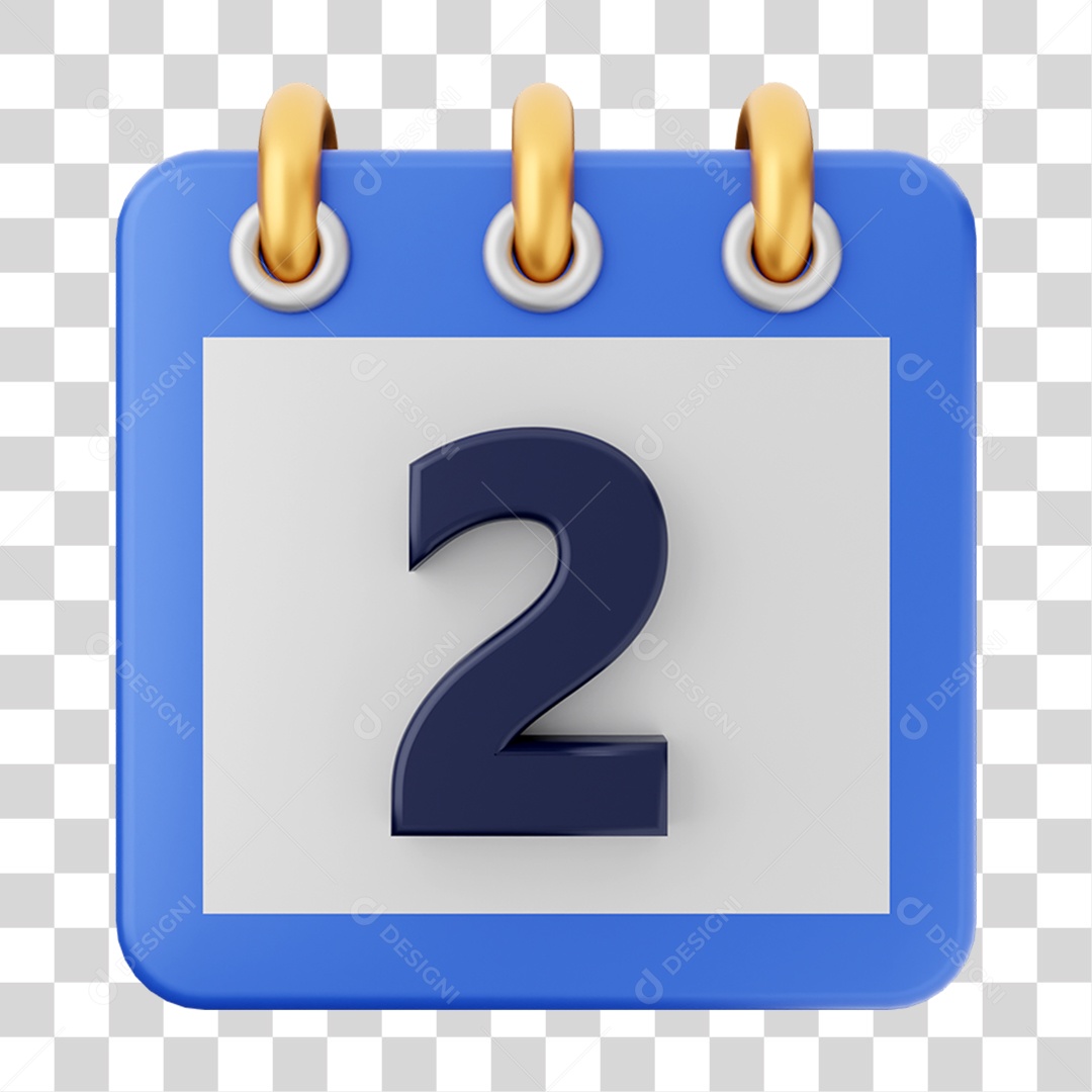 Elemento 3D Calendário para Composição PNG Transparente
