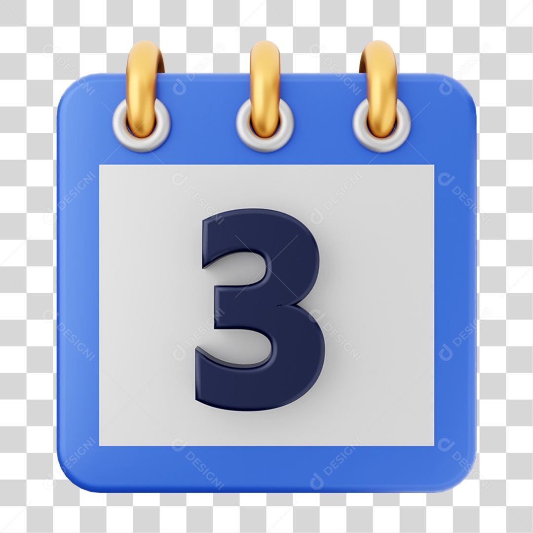 Elemento 3D Calendário para Composição PNG Transparente