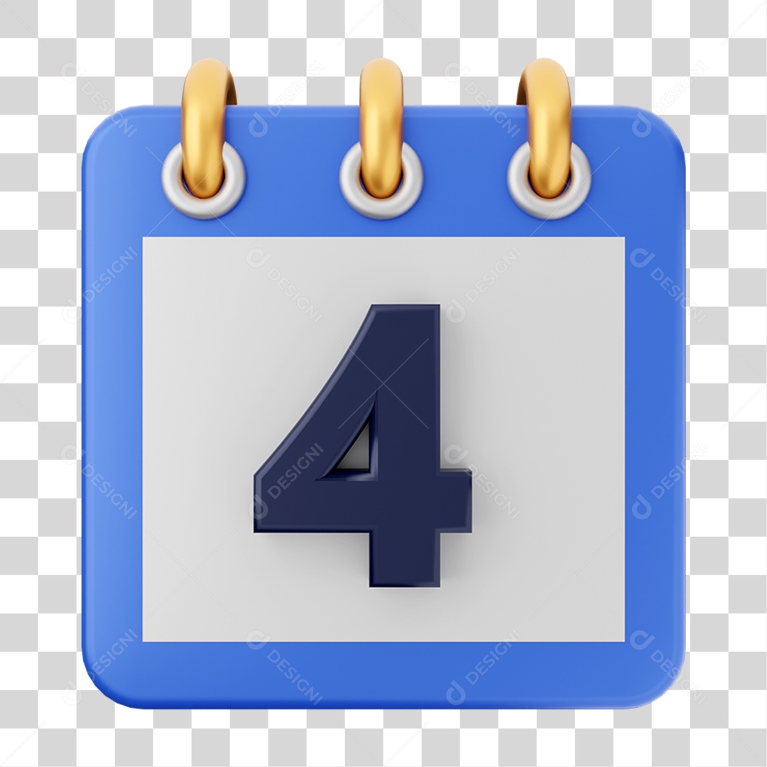 Elemento 3D Calendário para Composição PNG Transparente