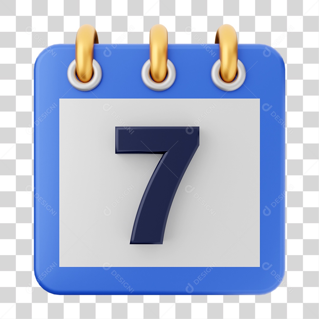 Elemento 3D Calendário para Composição PNG Transparente