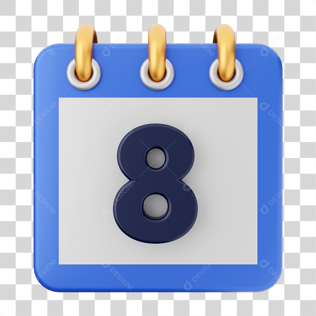 Elemento 3D Calendário para Composição PNG Transparente