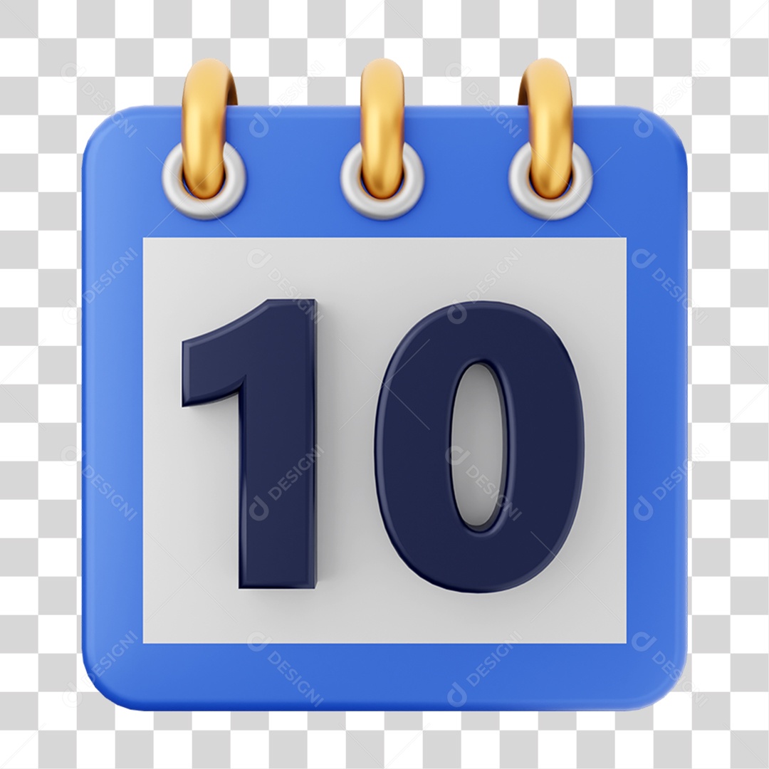 Elemento 3D Calendário para Composição PNG Transparente