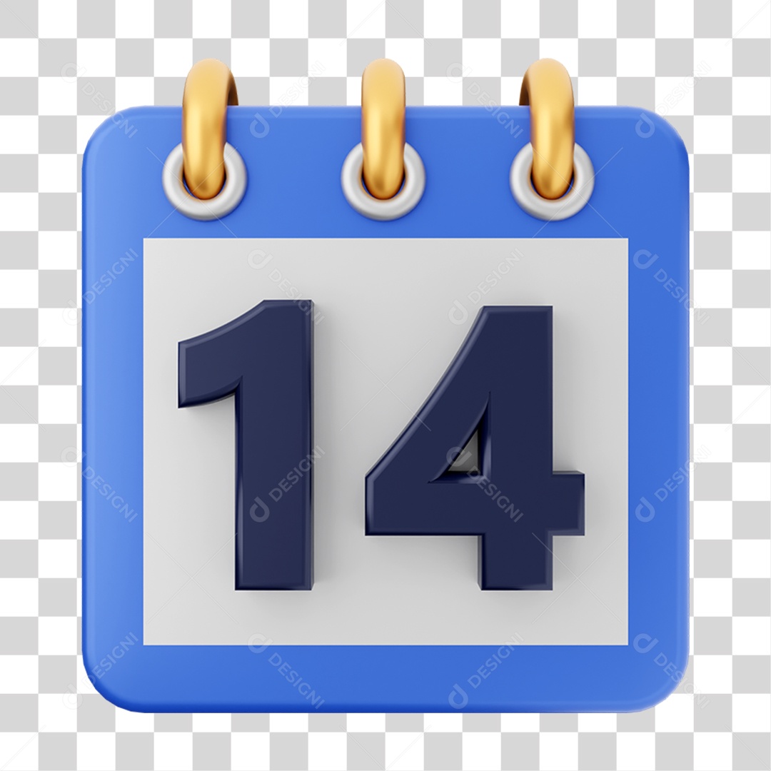 Elemento 3D Calendário para Composição PNG Transparente