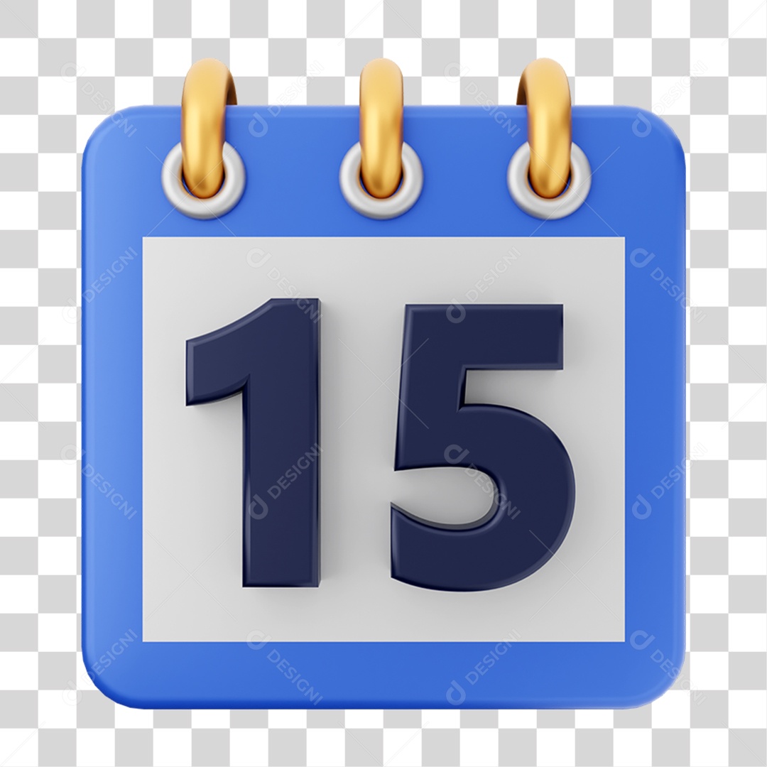 Elemento 3D Calendário para Composição PNG Transparente