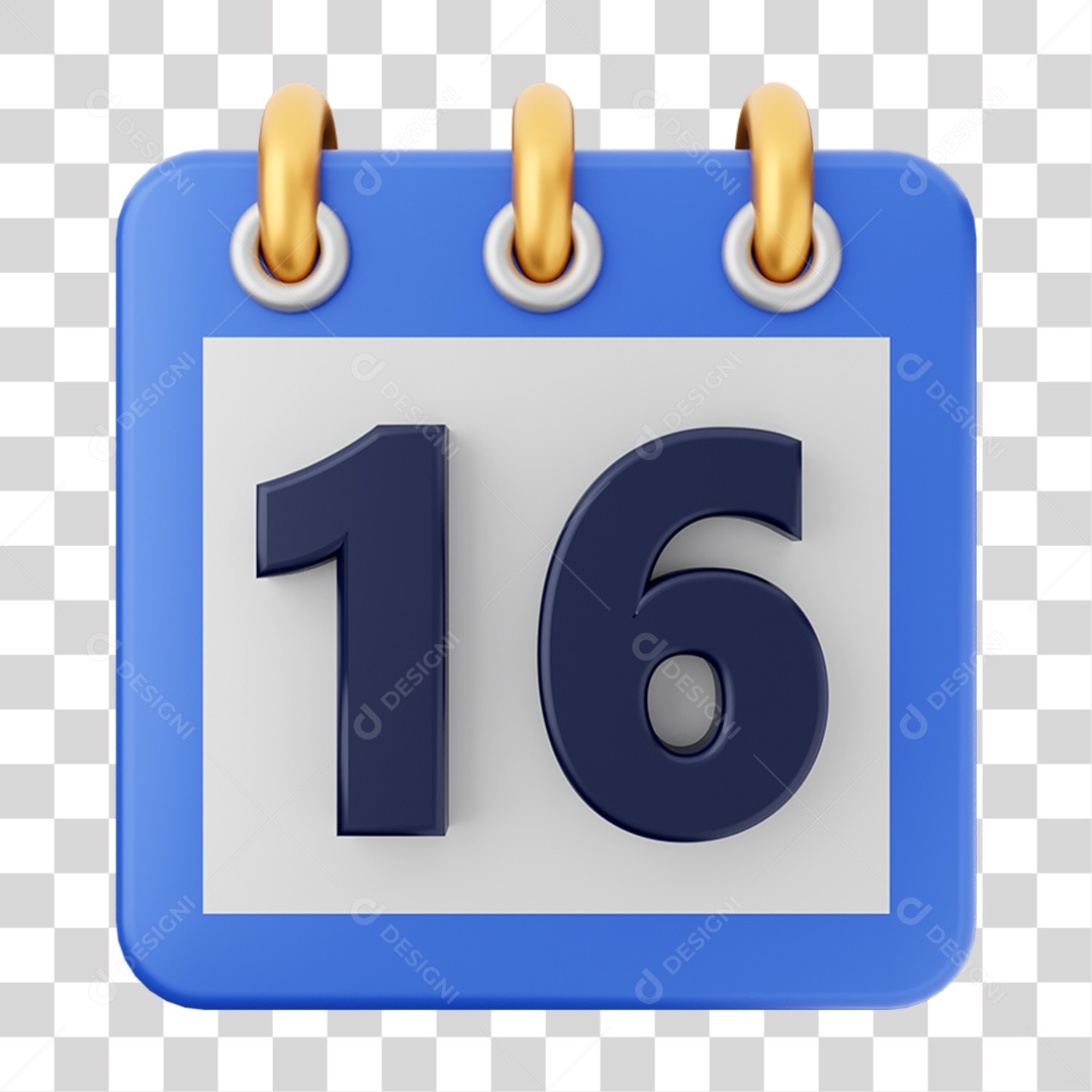 Elemento 3D Calendário para Composição PNG Transparente
