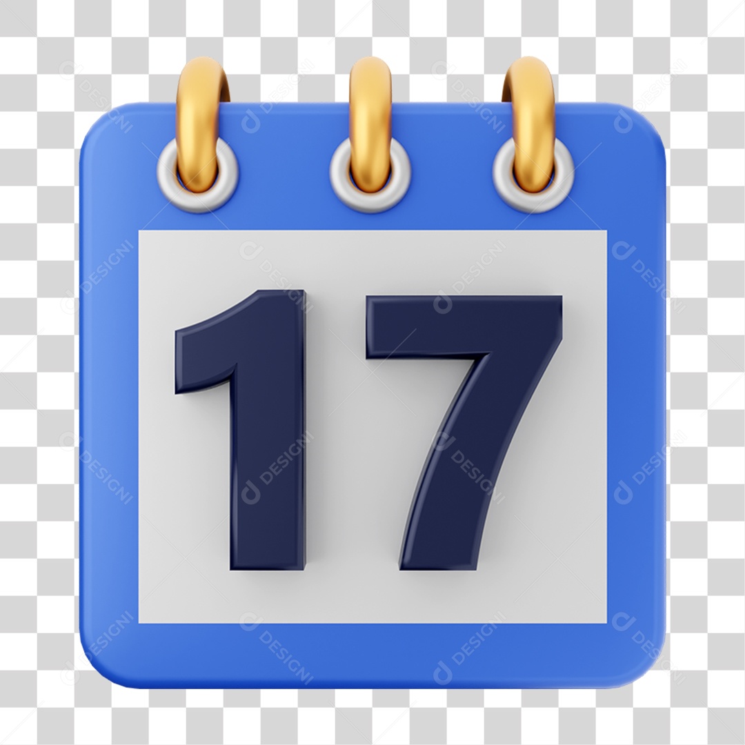 3D Calendar Element for Transparent PNG Composition