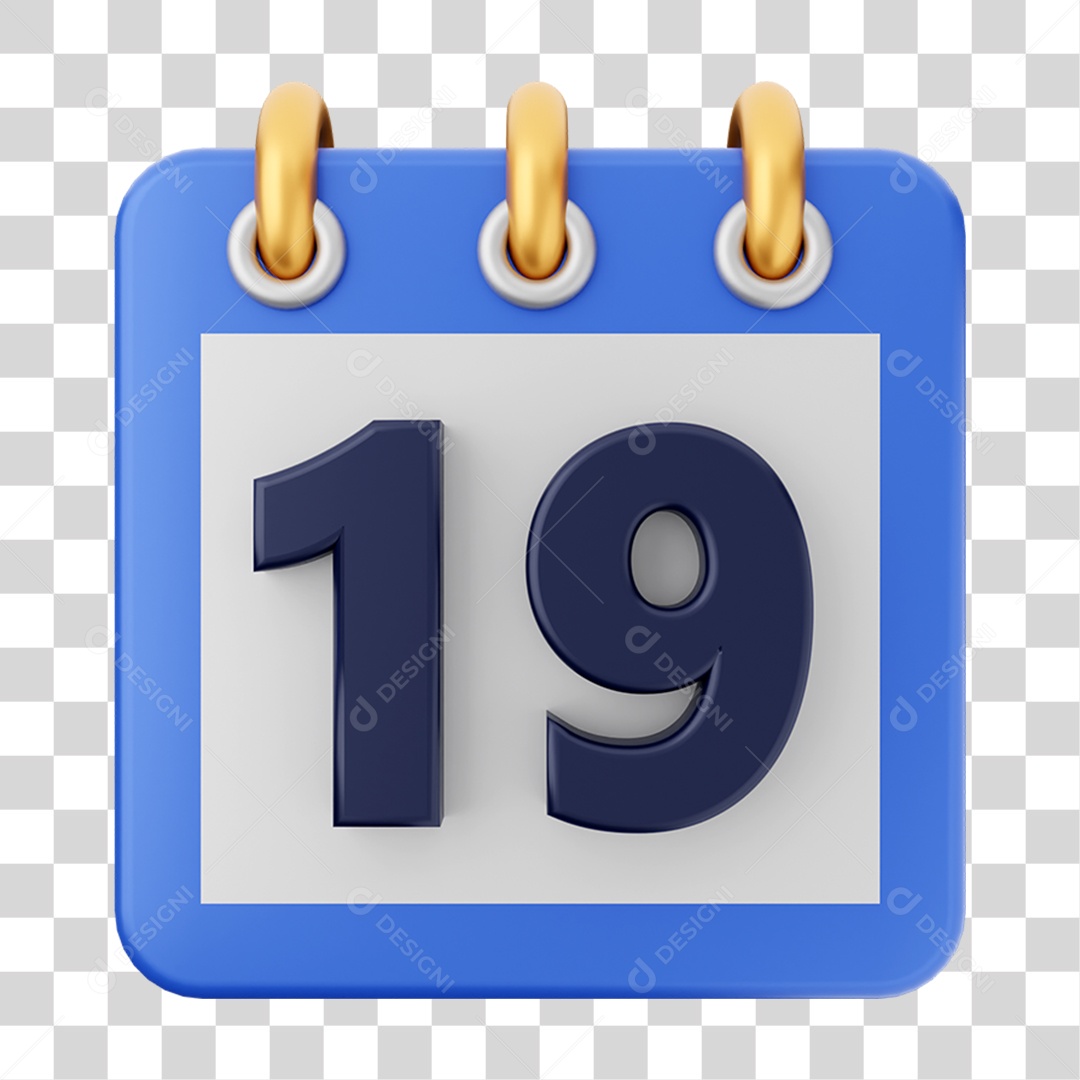 3D Calendar Element for Transparent PNG Composition