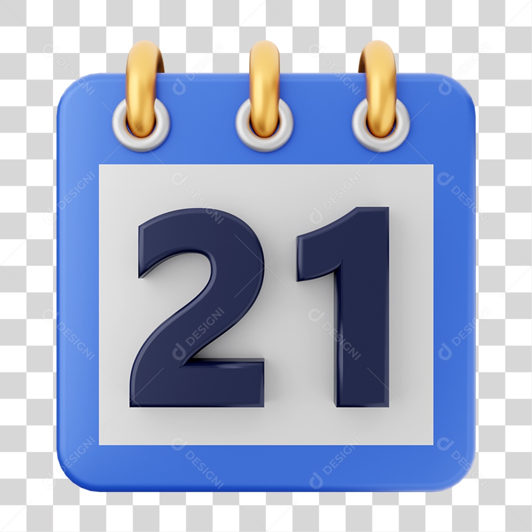 Elemento 3D Calendário para Composição PNG Transparente